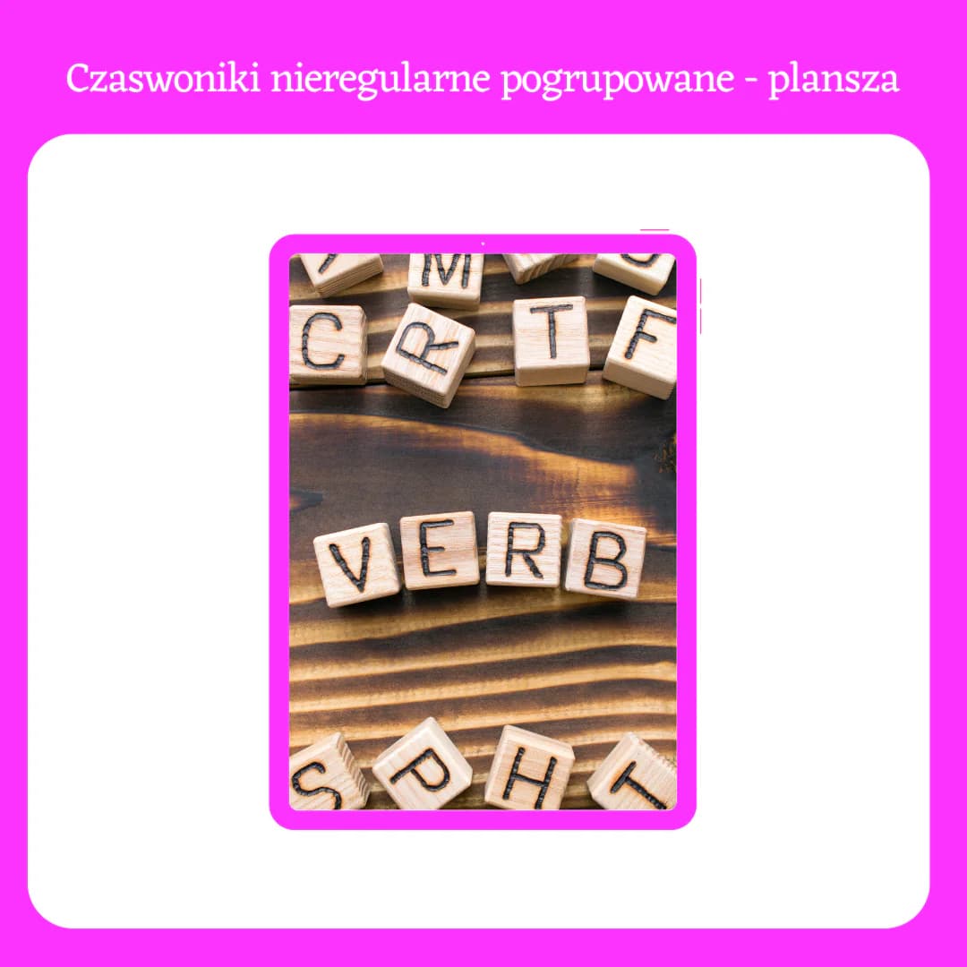 Czasowniki nieregularne pogrupowane – plansza