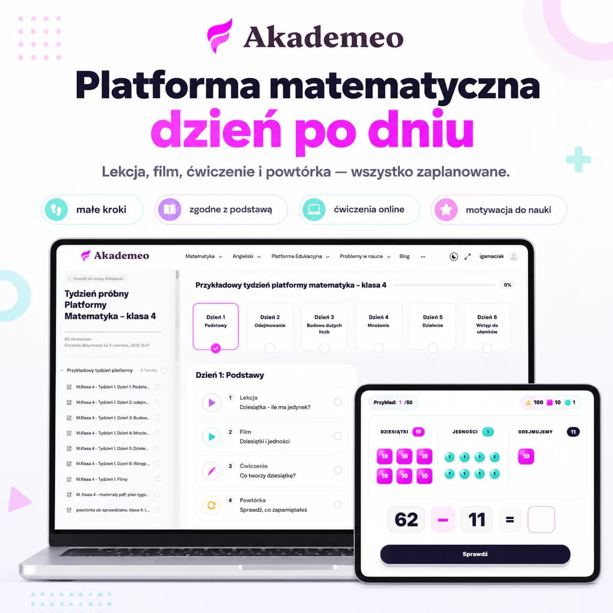 Platforma do nauki matematyki klasa 1 – bezpłatny dostęp próbny