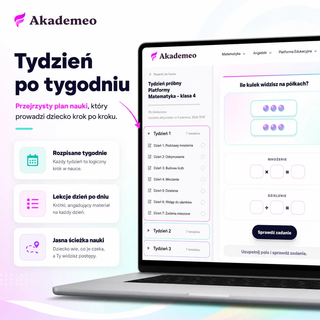 Platforma do nauki matematyki klasa 3 – bezpłatny dostęp próbny
