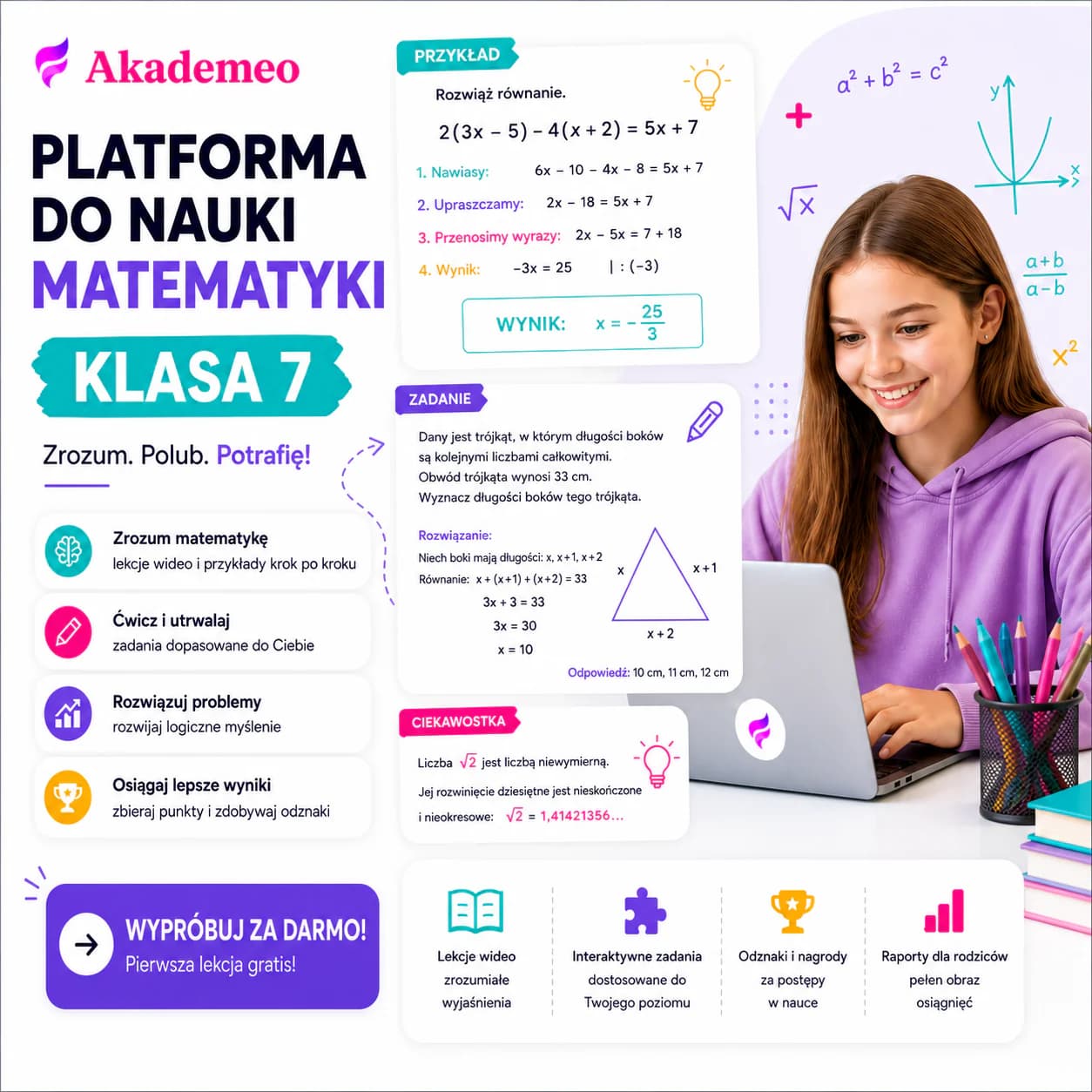 matematyka klasa 7 online - kurs i ćwiczenia dla ucznia