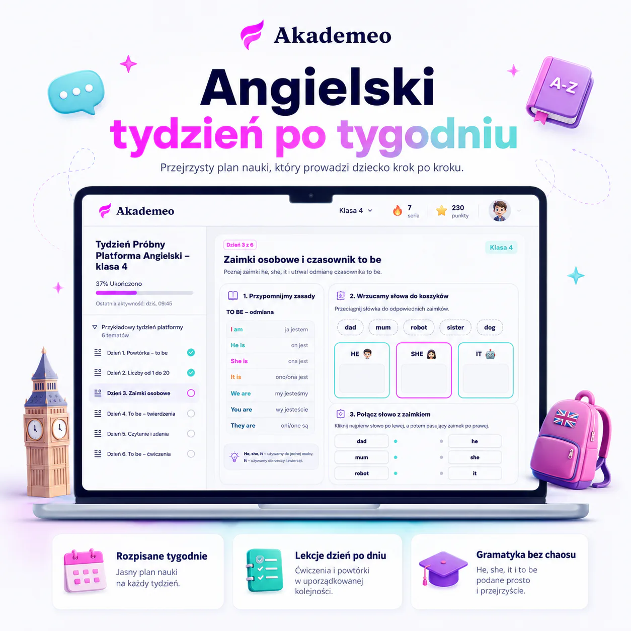 Platforma do nauki języków dla dzieci Akademeo