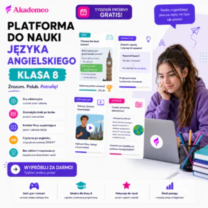 Platforma do nauki angielskiego klasa 8 - grafika produktu w sklepie Akademeo