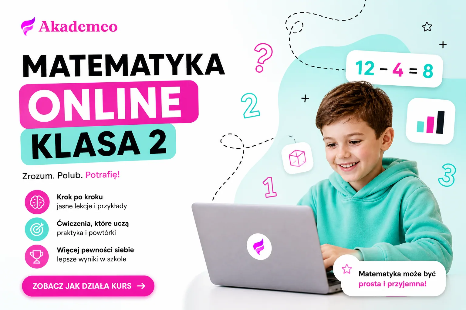 Matematyka klasa 2 online - kurs Akademeo