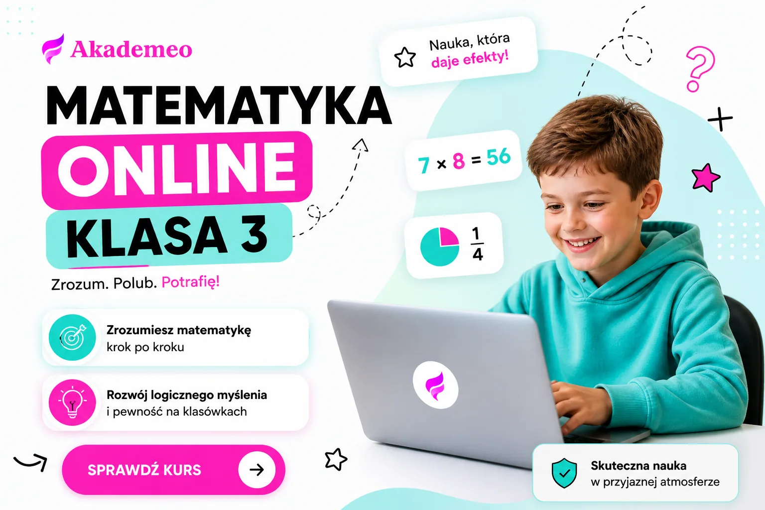 Matematyka klasa 3 online - kurs Akademeo