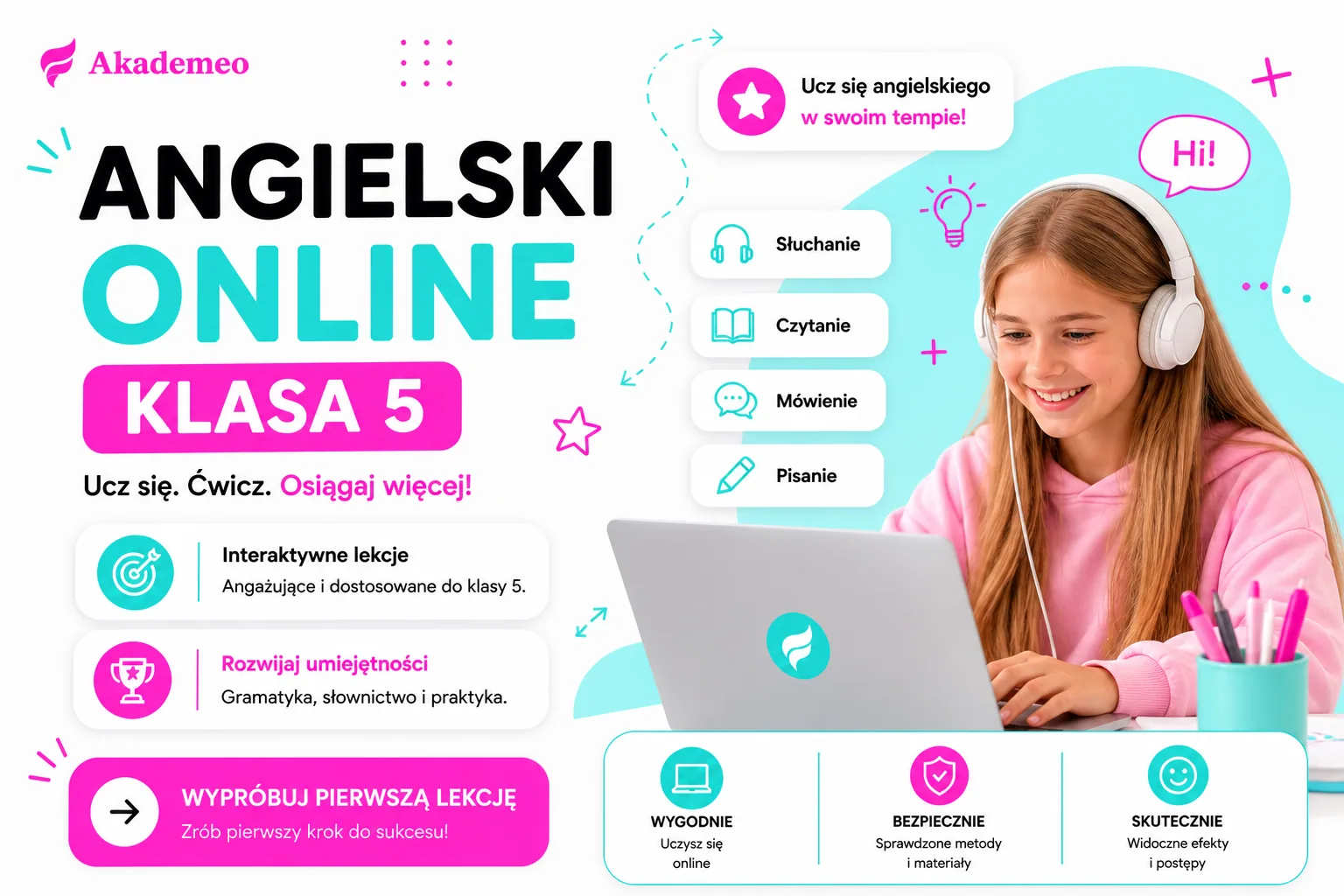 Angielski klasa 7 online – kurs Akademeo