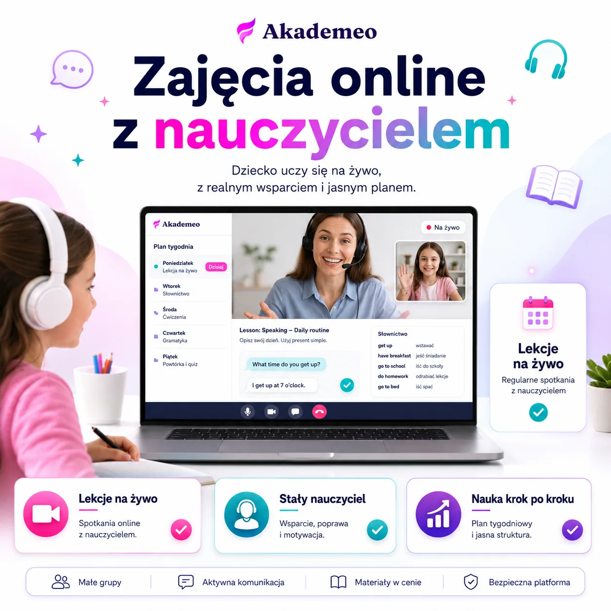 Angielski online dla dzieci z nauczycielem - lekcja próbna Akademeo