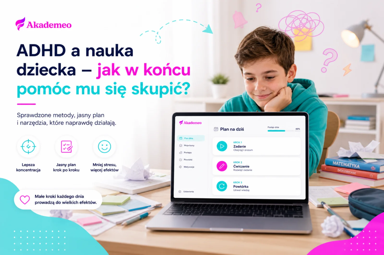 Jeden krok nauki – jak nauczyć dziecko z ADHD matematyki